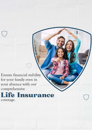Family protected by life insurance shield