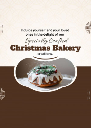 Image of a Christmas cake with text promoting a Christmas bakery special.