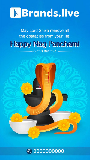 Image depicting Lord Ganesha with a cobra, wishing Happy Nag Panchami