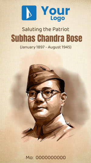 Portrait of Subhas Chandra Bose, Indian nationalist