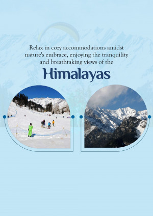 Image of the Himalayas with cozy accommodations and snowy landscapes.
