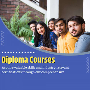 Group of students promoting diploma courses