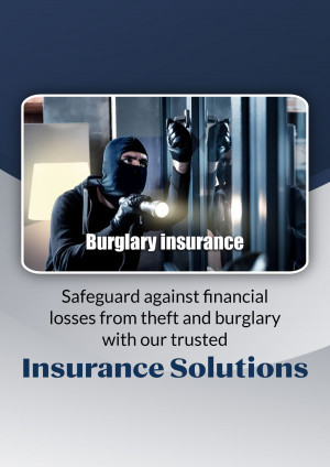 Image depicting a burglar with text promoting burglary insurance.
