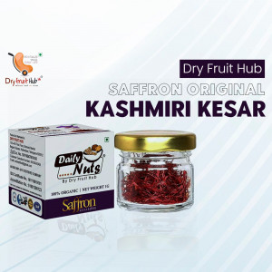 Image of a jar and box of Saffron Original Kashmiri Kesar from Dry Fruit Hub
