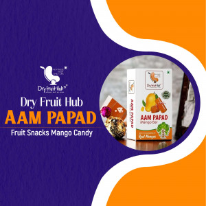 Pack of Dry Fruit Hub Aam Papad with mango and fruit snacks