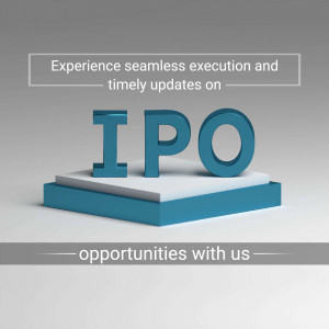 3D rendering of the letters IPO on a pedestal with text about seamless execution and timely updates.
