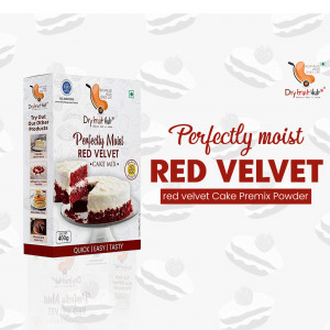 Dry Fruit Hub Perfectly Moist Red Velvet Cake Premix Powder packaging