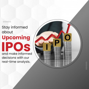 Image depicting upcoming IPOs with a rising graph and stacked coins.