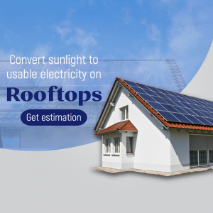 Image of a house with solar panels on the roof, promoting rooftop solar energy.
