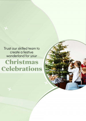 Family decorating a Christmas tree with professional help