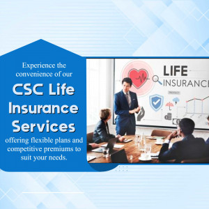 Image depicting a business presentation about CSC Life Insurance services.
