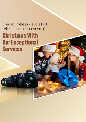 Family Christmas photo shoot with professional camera and gifts