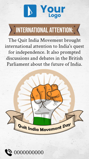 Image depicting the Quit India Movement and its impact on international awareness of India's independence struggle.