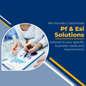 Image depicting a professional consulting on PF & ESI solutions with charts and graphs.