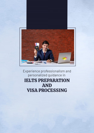 Man holding passport and IELTS preparation materials