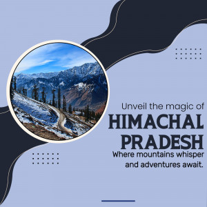 Scenic view of mountains and road in Himachal Pradesh