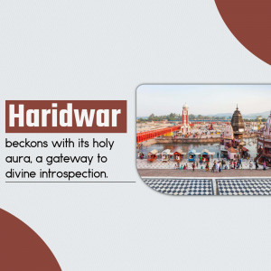 Scenic view of Haridwar with Har Ki Pauri ghat and bridge