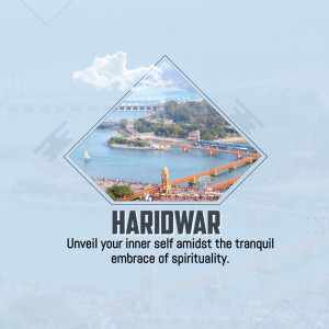 Scenic view of Haridwar with a bridge and the Ganges River