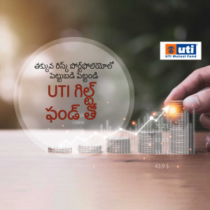 Image depicting growth in investment with UTI Mutual Fund, showing a rising graph and a hand holding a building block.