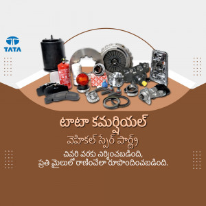 Image showcasing a variety of Tata genuine vehicle spare parts.
