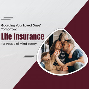 Family enjoying a moment together with life insurance text overlay