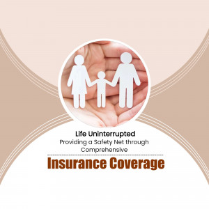 Hand holding a family icon with text about insurance coverage