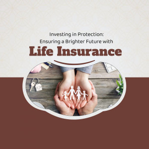 Hands holding paper family figures with keys and a pen, representing life insurance protection.