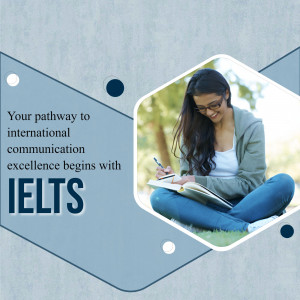 A young woman studying for the IELTS exam outdoors.