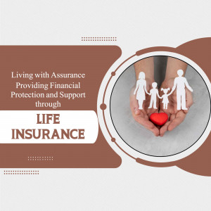 Hands holding a family silhouette with a red heart, representing life insurance.