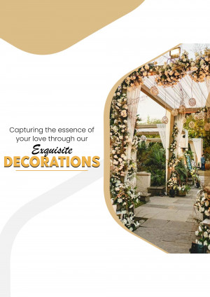 Wedding decorations with floral arch and elegant setting