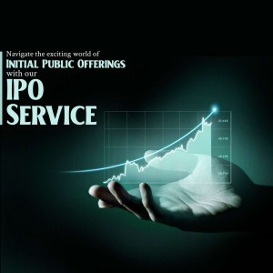 Image depicting a hand holding a glowing graph representing IPO services.