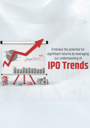 Image depicting IPO trends with a rising graph and money stacks