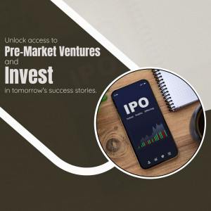 Smartphone displaying IPO information on a wooden table with coffee and a notebook