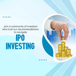 Image depicting IPO investing with a hand holding gold coins over a chart.