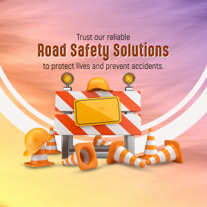 Road safety equipment including cones, barriers, and helmets