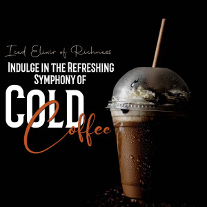 Close-up of a refreshing iced coffee drink in a plastic cup with a straw, against a dark background.