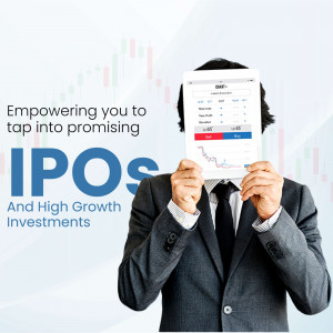 Man holding tablet with IPO information