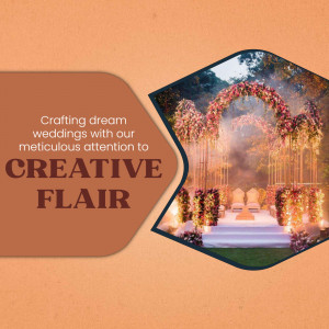 Elegant wedding stage decoration with floral arch and warm lighting