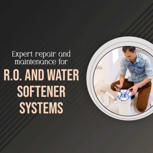 A technician repairing a water purification system.