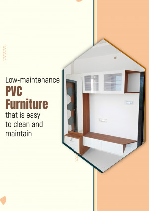 Modern white and wood PVC furniture unit with hexagonal frame