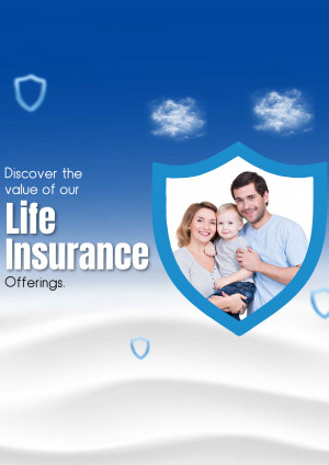 Family protected by life insurance shield