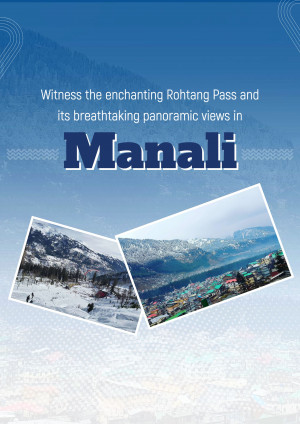Scenic view of Manali and Rohtang Pass with snow-covered mountains