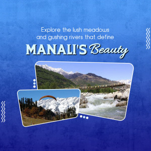 Scenic view of Manali with mountains, rivers, and meadows