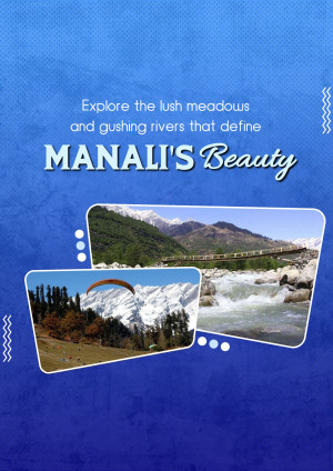Manali landscape with mountains, rivers, and paragliding