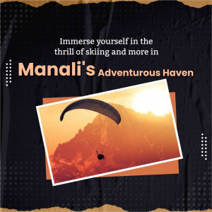 Paragliding over mountains in Manali, India