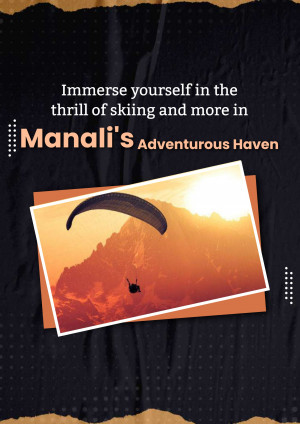 Paragliding over mountains in Manali, India