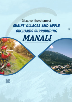 Scenic view of apple orchards and villages surrounding Manali, Himachal Pradesh