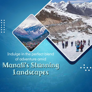 Collage of snow-covered mountains and landscapes in Manali, India