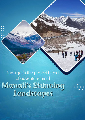Collage of Manali landscapes featuring mountains, snow, and a town view.