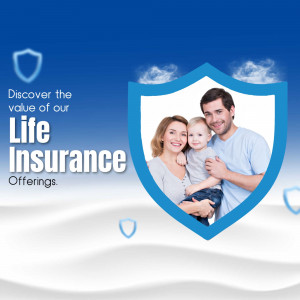 Family protected by life insurance shield